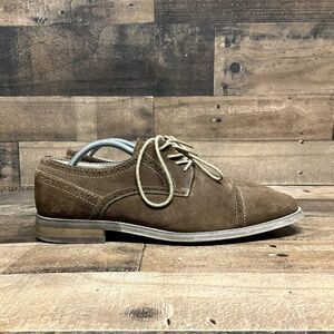 Calvin Klein Hancock mens dress shoes brown lace up faux suede 10M